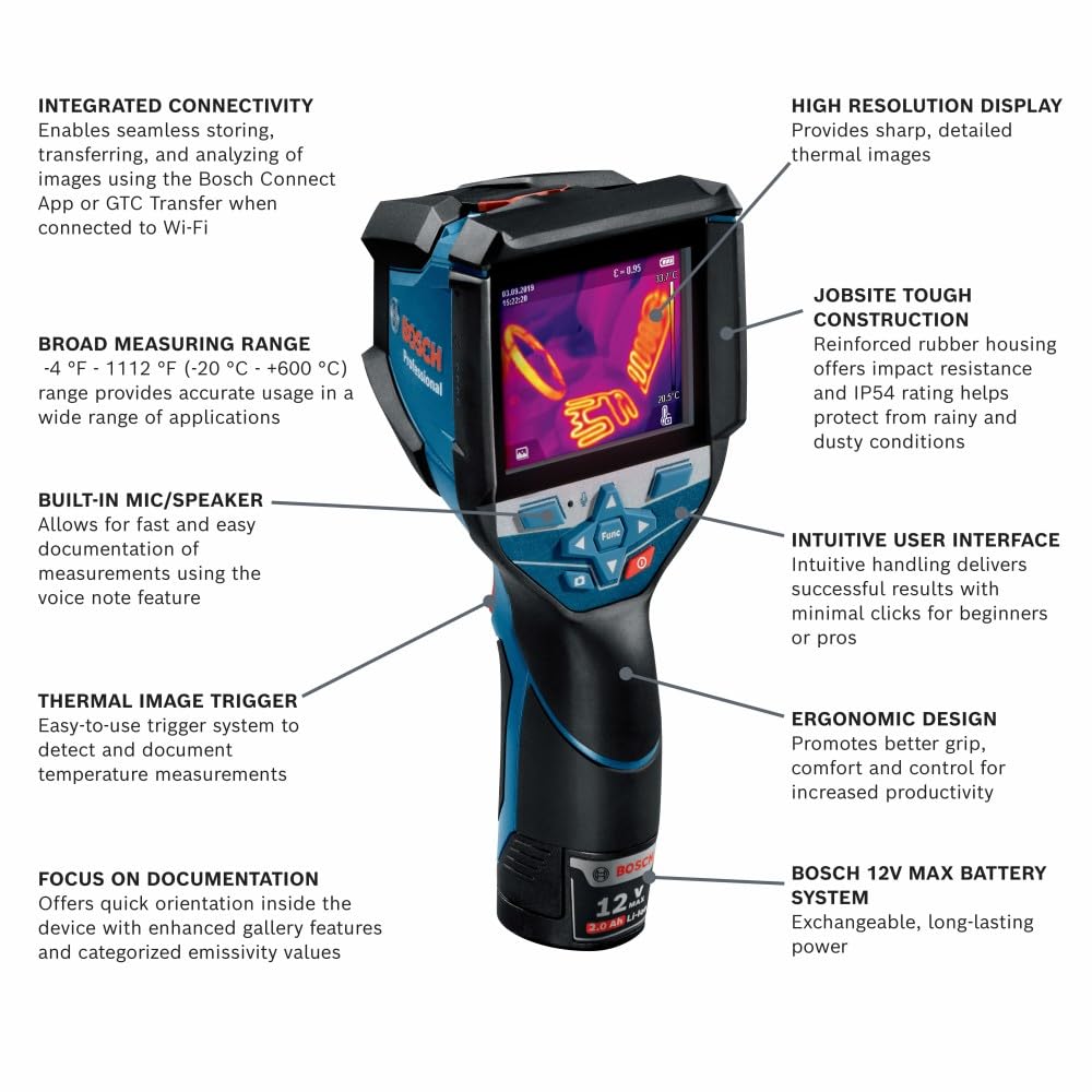BOSCH Hightec Premium（トランスポーター様用） Amazon.com: Bosch GTC600C 12V Max Connected Thermal Camera
